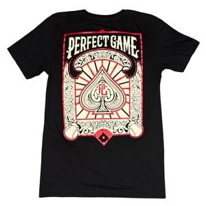 Perfect Game T Shirt Small Black Ace of Spades Baseball Graphic Tee